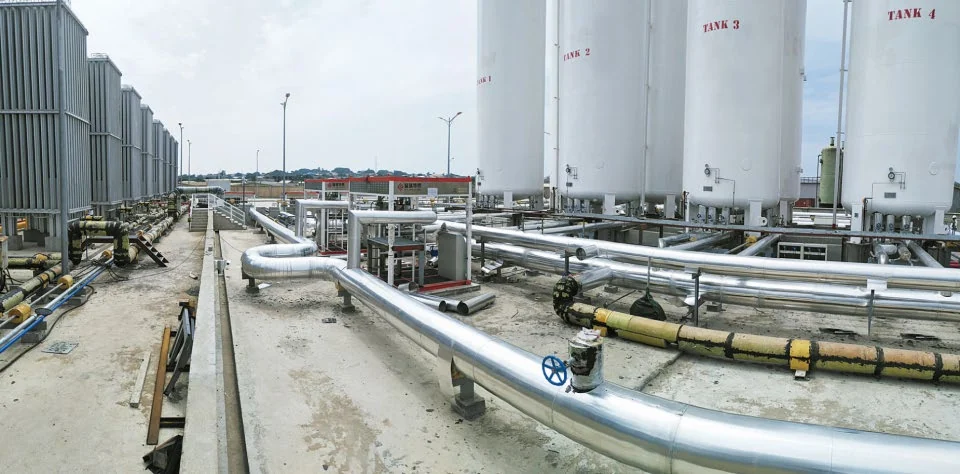 LNG tanks, vaporizers and supply piping